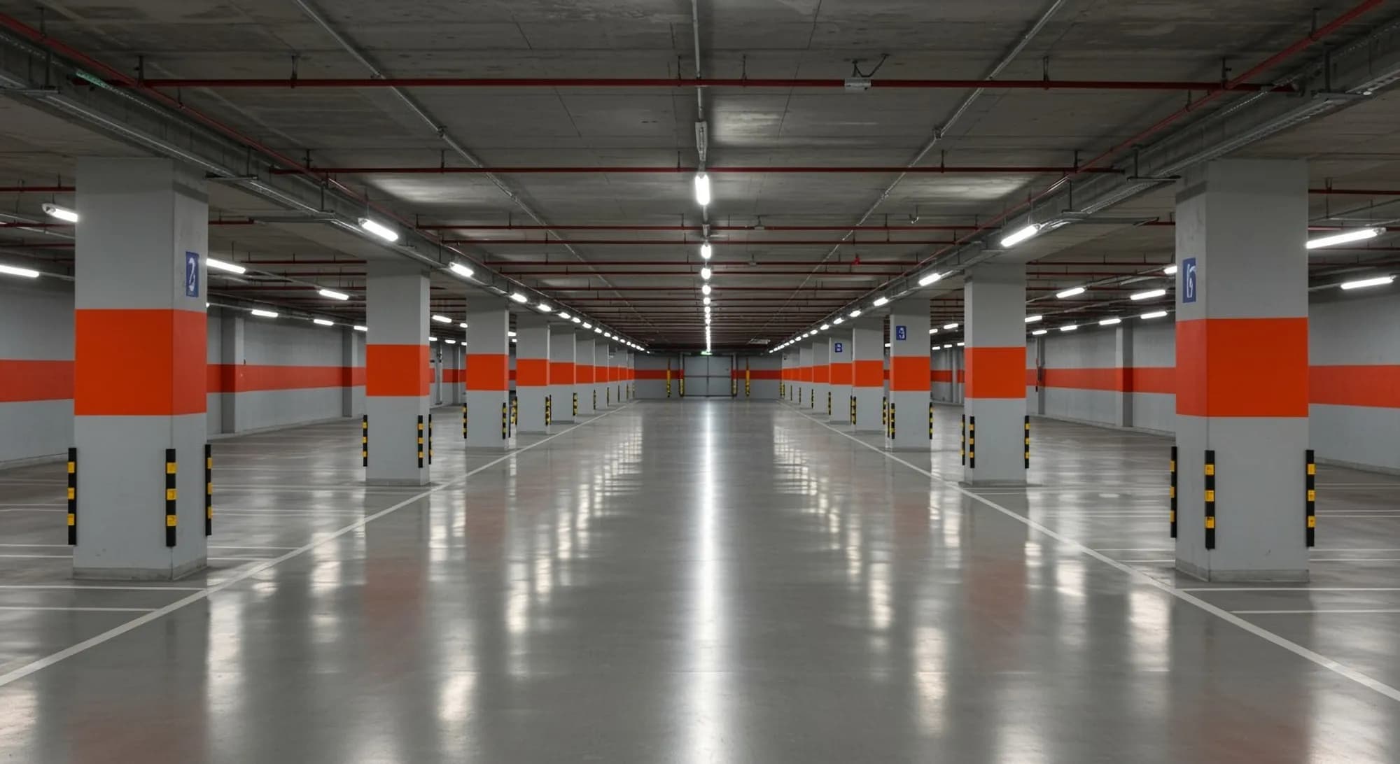 Beschichteter Boden einer Tiefgarage im Raum Stuttgart